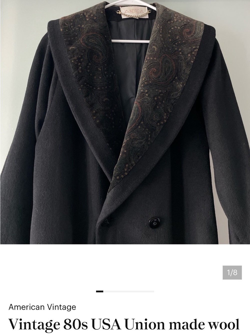 American Vintage Black Wool Long coat
